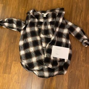 H&M Monochrome Plaid Flannel Shirt
